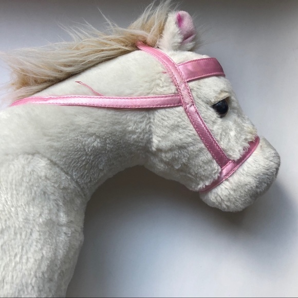 Pottery Barn Kids Plush Toy - White Pony with pink Saddle - 15” - Picture 10 of 13